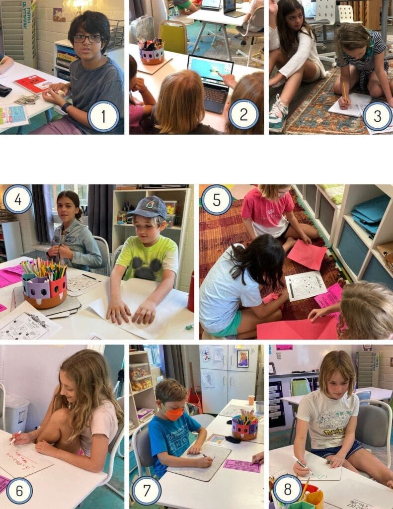 Students having fun learning at school