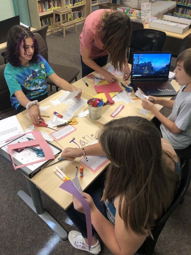 Students working on project together