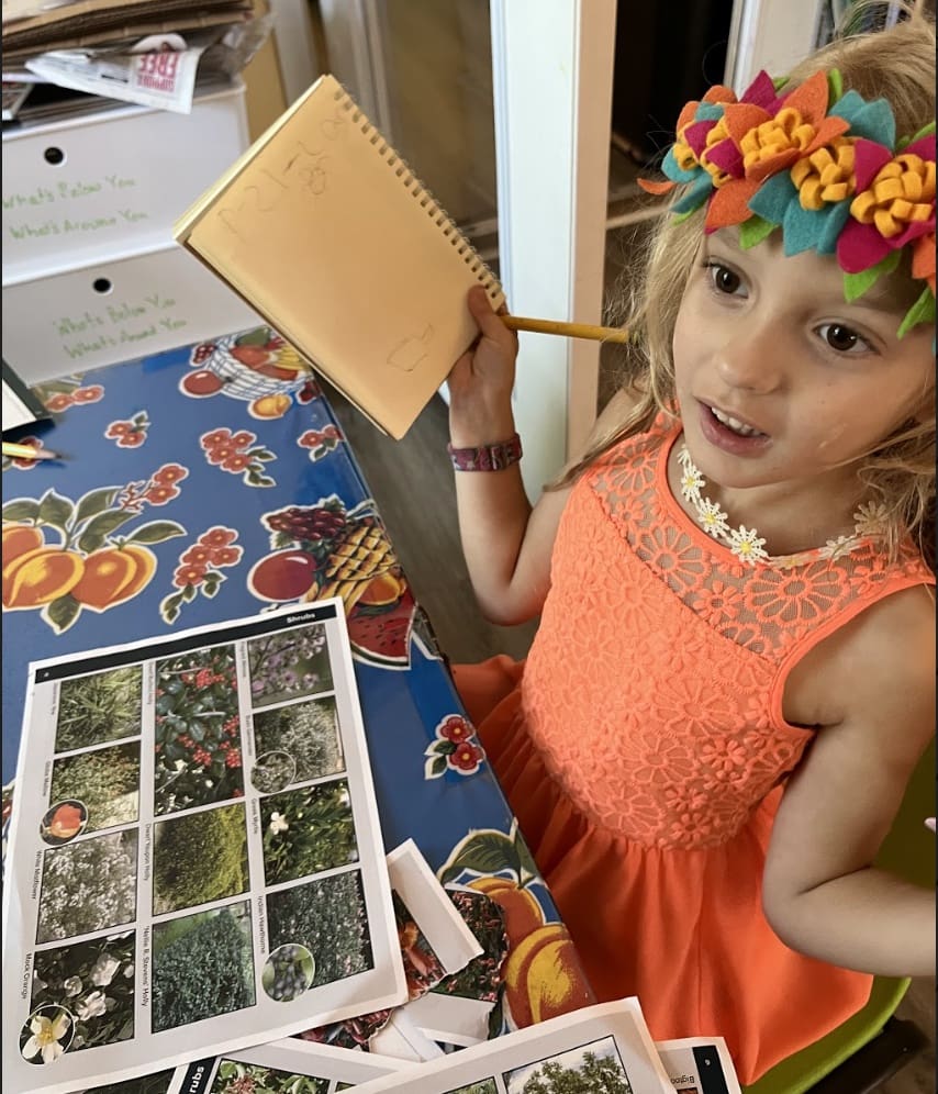 girl learning about nature